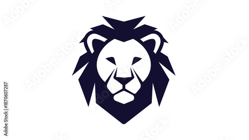 Majestic lion head logo in dark blue, a symbol of strength and pride.