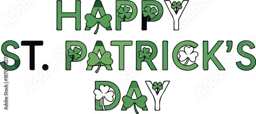 Celebrating St. Patrick's Day with Festive Typography and Shamrocks