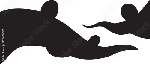 Swimming Silhouettes of People in Water Sports