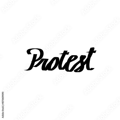 Tableau sur toile Impactful PROTEST lettering typography ideal for social justice, advocacy, and c