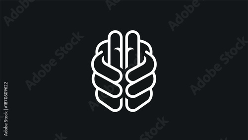 Abstract brain logo representing focus and mental clarity for creative thinking.