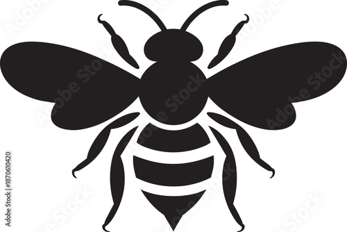Bumblebee icon black flat vector graphic design illustration on transparent checkered background