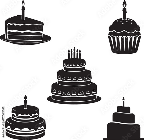 Silhouette birthday cake