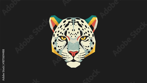 leopard on black background