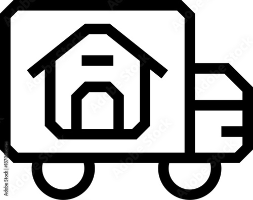 Real Estate Moving Truck Icon