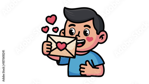 A Heartfelt Message: An illustration captures the essence of love as a person clutches a love letter. A whimsical depiction filled with emotions of fondness and affection.