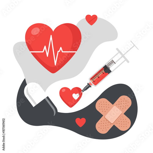 A minimalist composition featuring a dark gray circle with a white and gray shape on top, evoking a sense of modernity and simplicity.