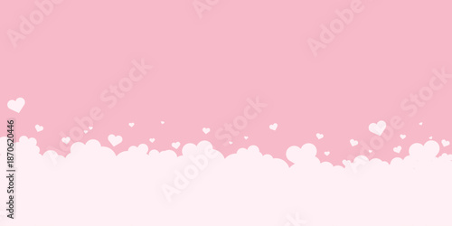 Pink background with Valentine's Day greetings and white hearts or background design.