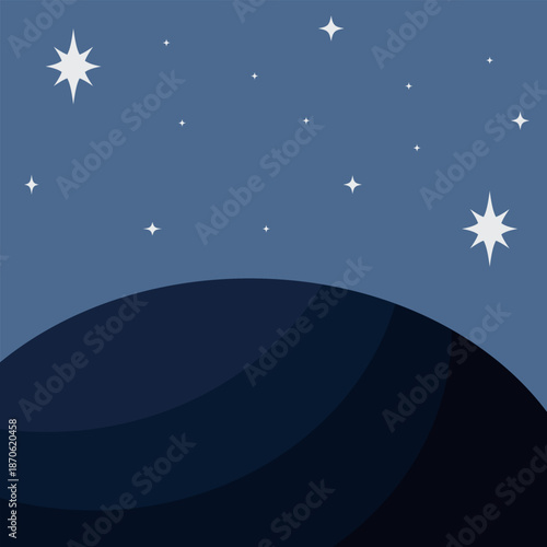 silhouette Happy Epiphany illustration in flat style design, background for christmas banner