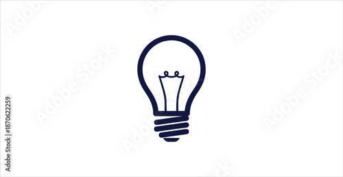 Simple Outline Lightbulb Vector Icon Idea Solution Symbol Innovation Concept Logo Design