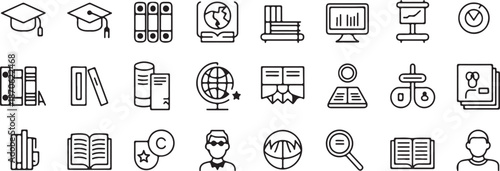 education icons for learning study school and teaching