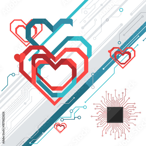 A sleek and modern illustration of a circuit board, conveying innovation and technology.