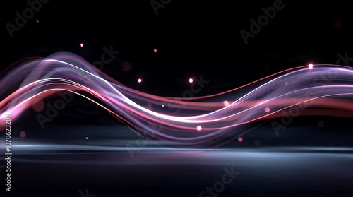 Futuristic Digital Data Stream Seamless Loop Background with Pink Glowing Fiber Optics