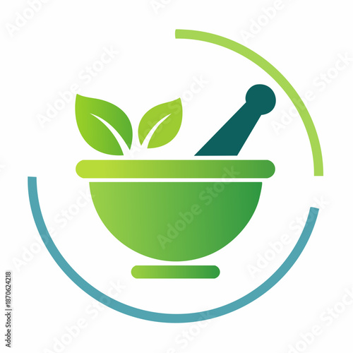 Natural herbal medicine logo design for healthcare and pharmaceutical industries