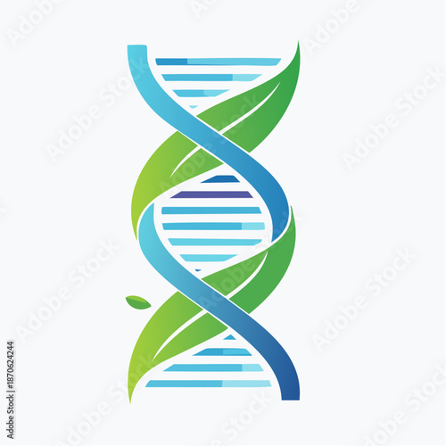 Nature-Inspired DNA Helix with Leaf Accents for Sustainable Science Solutions