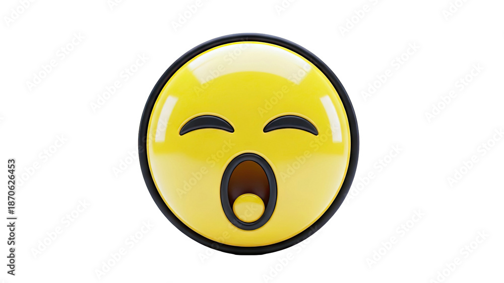 Fototapeta premium Yawning Yellow Emoji