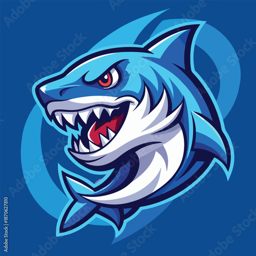 design logo vector icon illustration mascot e sports deadly shark