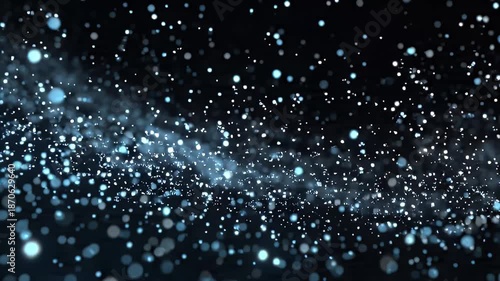 Abstract Blue Glittering Particles Flow Loop Background