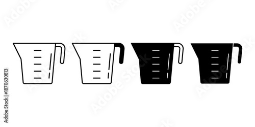 Measuring Cup Black Icon Bundle for Baking and Cooking Measurement Symbols
