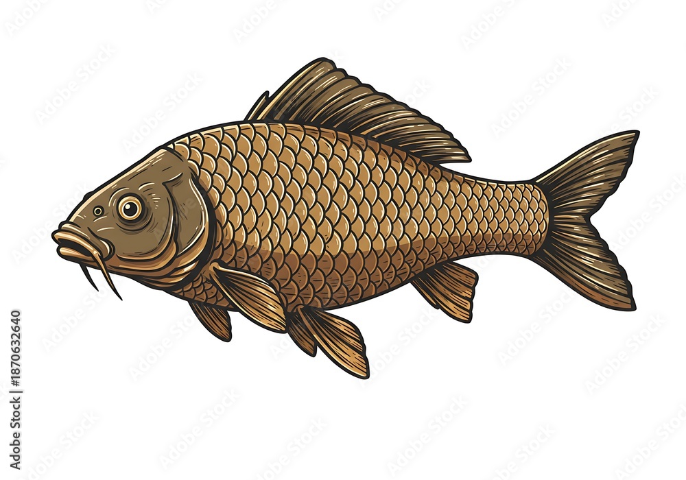 custom made wallpaper toronto digital躍動感あふれるコイのイラストレーション