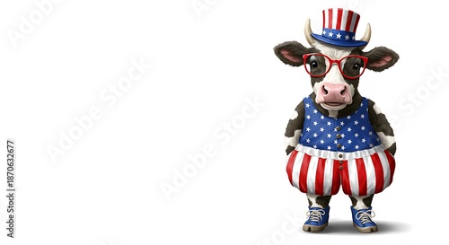 Wallpaper Mural 星条旗の牛さん 愛嬌たっぷりデジタルアート Torontodigital.ca