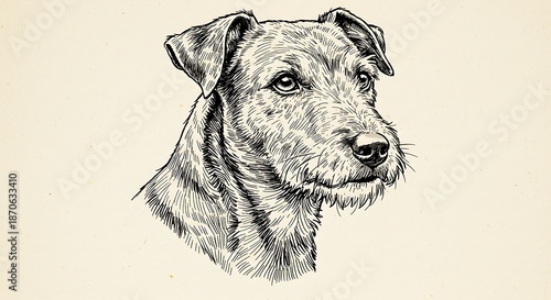 Wallpaper Mural 線描の犬 静謐な眼差し Torontodigital.ca