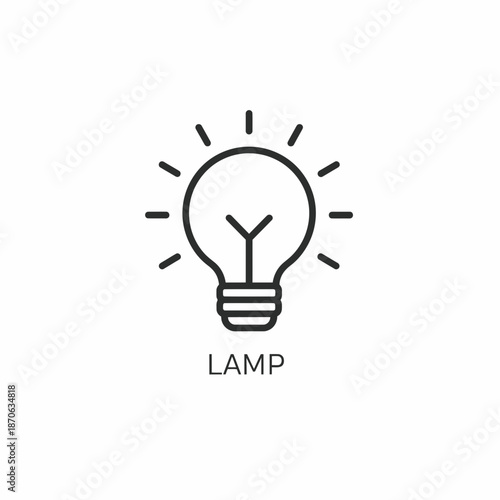 Simple Line Art Icon of a Lamp Representing Bright Ideas and Creativity