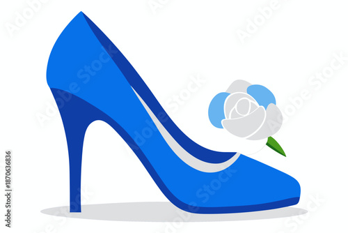 blue high heel shoes