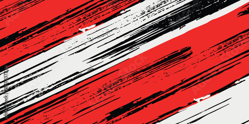 Aged gunge texture. Scratched black structure with red brush decorative illustration. Hand-drawn painted abstract background vector eps10