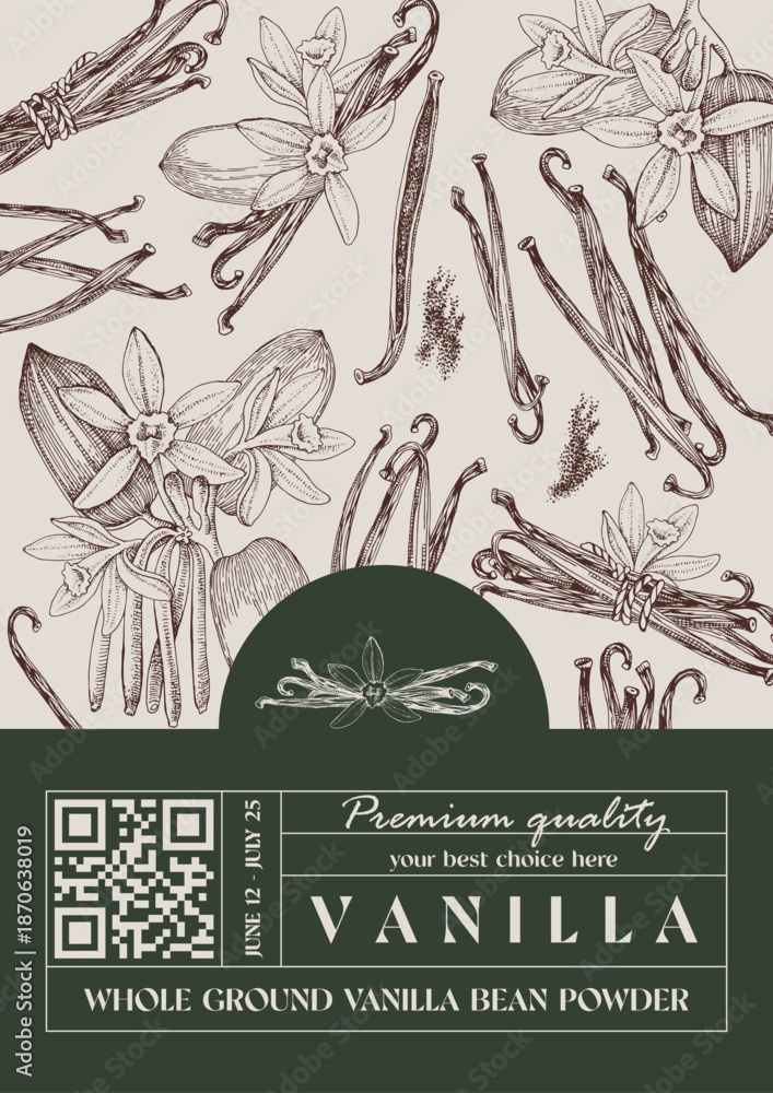 custom made wallpaper toronto digitalVanilla vector label template in vintage style