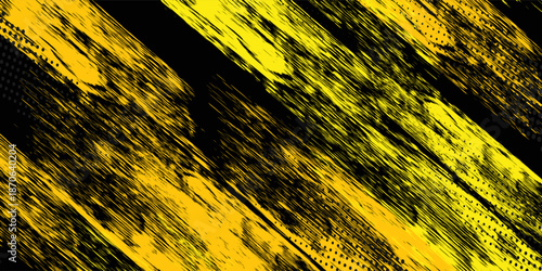 Abstract dynamic yellow and black speed stripes racing background for car decal.Vector Illustration