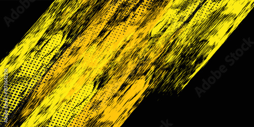 Abstract dynamic yellow and black speed stripes racing background for car decal.Vector Illustration