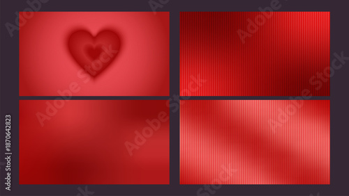 Red love backgrounds. Romantic luxurious backgrounds for Valentine's Day, parties, dates, and romantic events. Abstract background effect with blurred glass and glow
