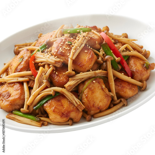 Close Up View of Indian Cuisine Chickpea Curry in a Bowl with Coriander and Flatbread on a Wooden Table