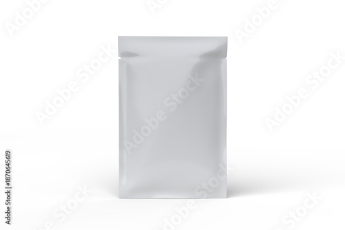 Facial mask packaging mockup isolated on background, Container sachet, plastic or foil bag pouch template cosmetic for face mask skincare branding, beauty product, food, cosmetic or medicine products