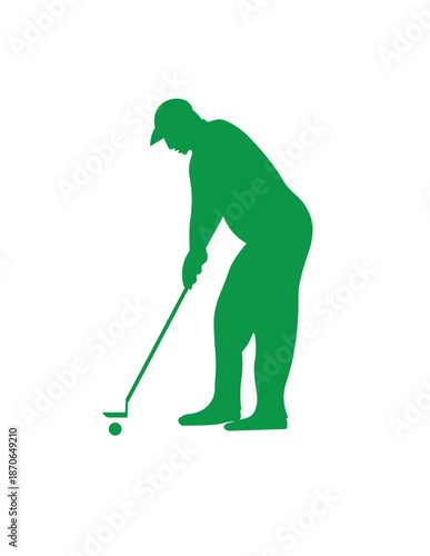 Vector illustration of a silhouette of a golf player