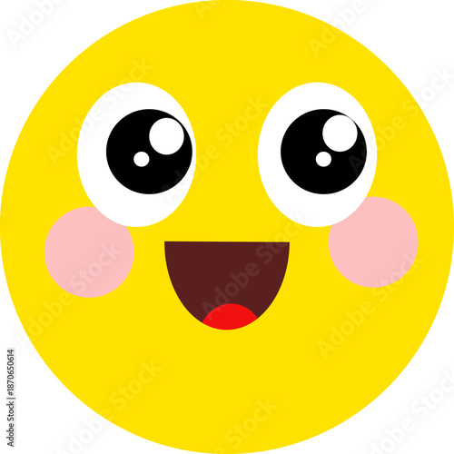 Adorable emoji face illustration with a soft and cheerful look, ideal for kids content and cute branding.