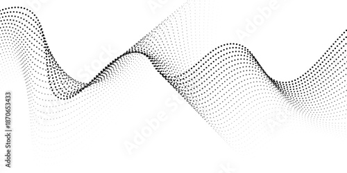 Flowing dots particles nice wave pattern halftone black gradient transparant liquid old modern simple art