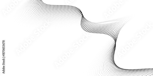 Flowing dots particles nice wave pattern halftone black gradient transparant liquid old modern simple