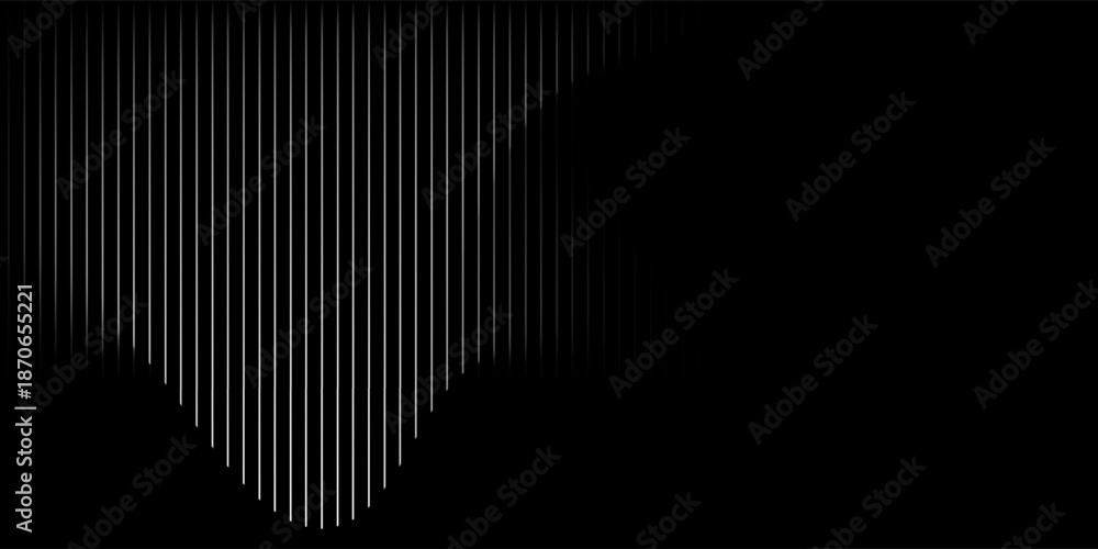 Fototapeta premium Narrow black-white vertical lines. Symmetric geometric ornament. Striped seamless pattern, abstract wallpaper. Digital paper for textile print, page fill. Vector