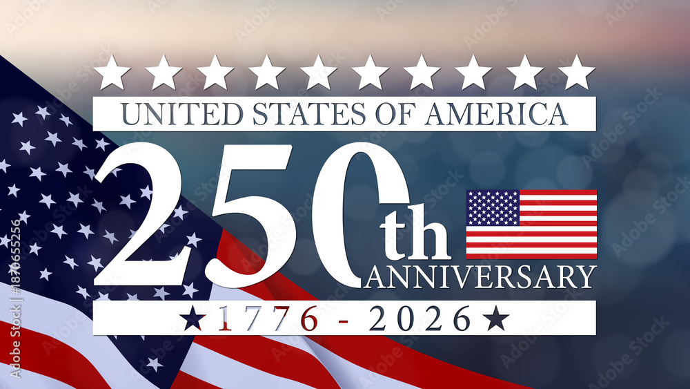 Naklejka premium 250th anniversary USA Background Logo