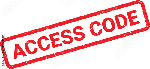 Distressed Red Access Code Stamp on White Background, Security and Authentication Tool