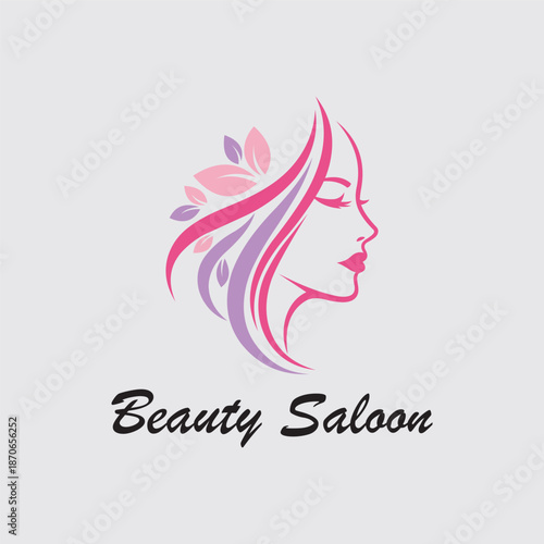 Clean Minimal Abstract Girl Face Logo for Beauty Parlor, Spa Center, Cosmetic Brand, Skincare Products, and Professional Feminine Branding