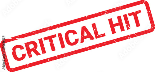 Red Rubber Stamp Imprint Showing Phrase Critical Hit On A White Background With Grunge Texture