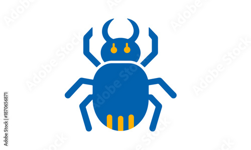 Malware Bug Icon Vector Illustration – Cybersecurity Threat, Virus and Cyber Attack Symbol