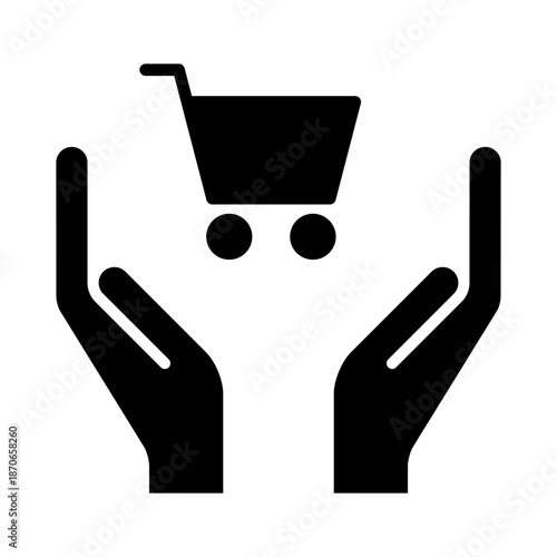 Shopping icon vector. Online shopping Illustration sign. Purchases symbol. Sale logo.