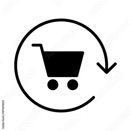 Shopping icon vector. Online shopping Illustration sign. Purchases symbol. Sale logo.