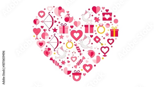 Love and Romance Symbols in Heart Form