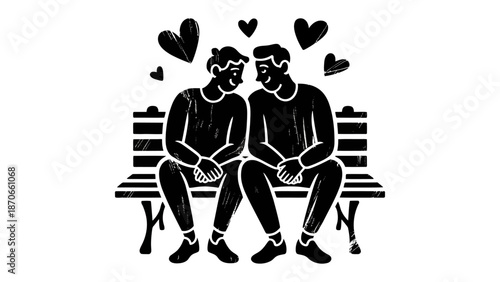 Eternal Embrace of Love: Depicting a tender moment between two individuals, the image portrays the essence of connection and romance, accentuated by the symbols of love that surround them. 