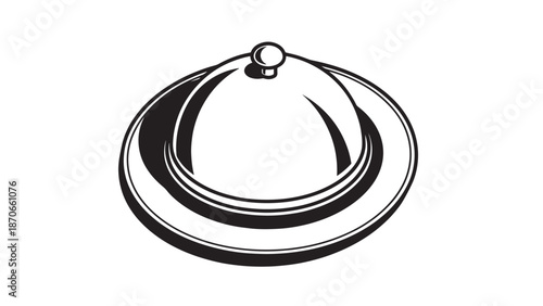 Elegant silver cloche covering a plate, suggesting refined dining and gourmet presentation.